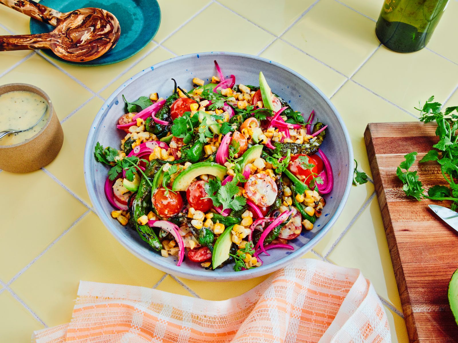 Grilled Summer Salad With Creamy Miso Dressing