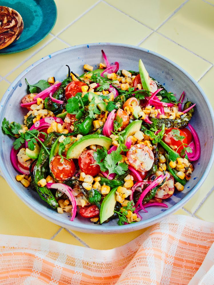 Grilled Summer Salad With Creamy Miso Dressing